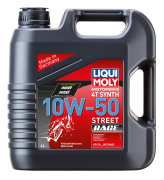 LIQUI MOLY Синт. мот.масло д/4-т.мотоц. Motorbike 4T Synth Street Race 10W-50 SN Plus MA2 (4л)